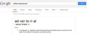 define advertorial on google