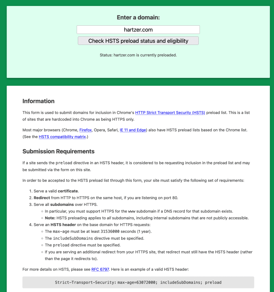 HSTS Preload