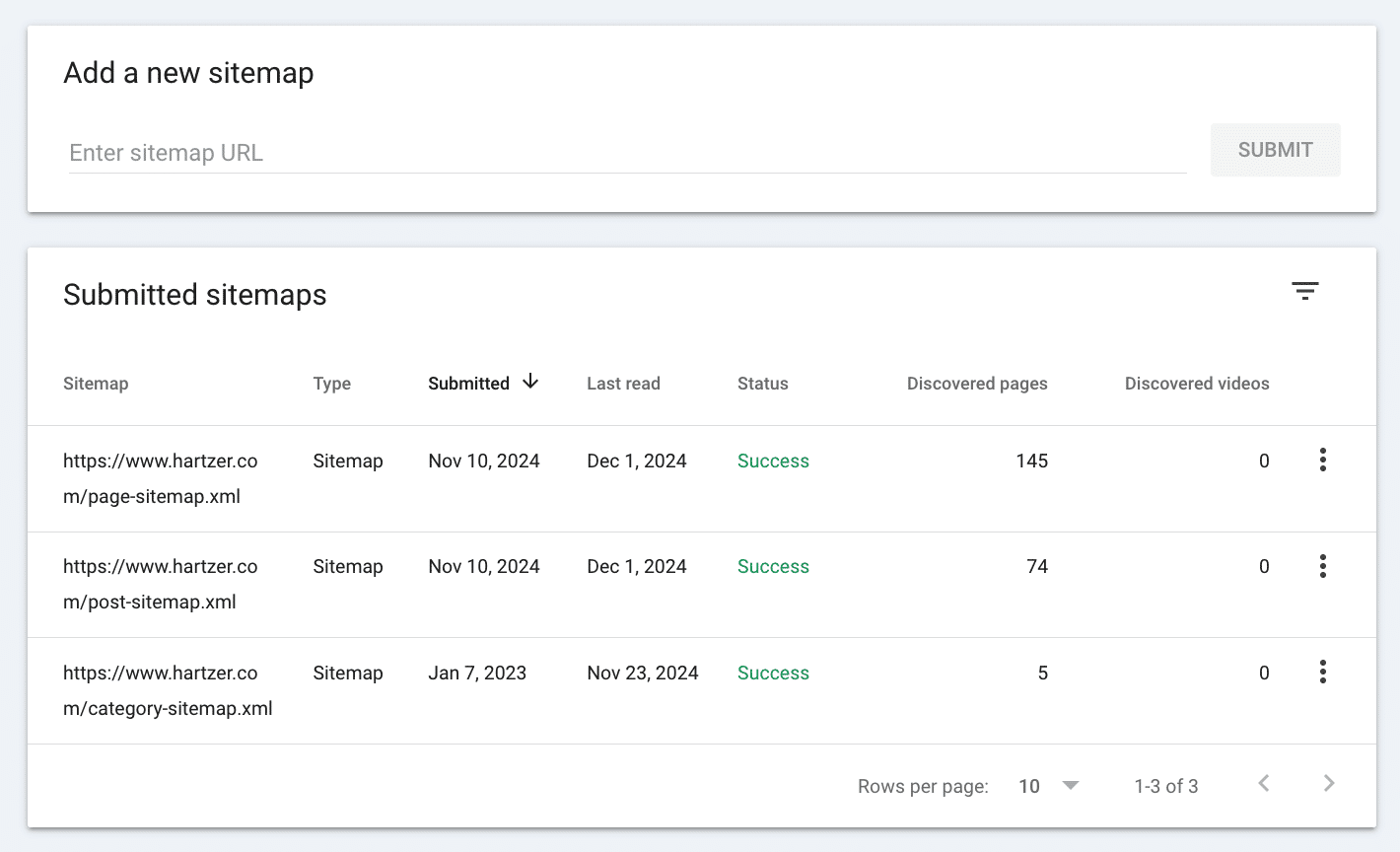 Add a new sitemap google search console