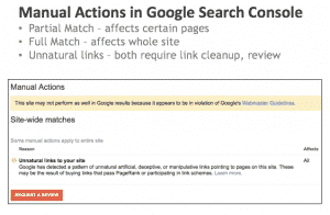 manual actions in Google