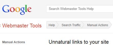 google unnatural links warning